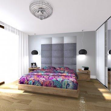 Sypialnia w stylu glamour - projekt i aranżacja